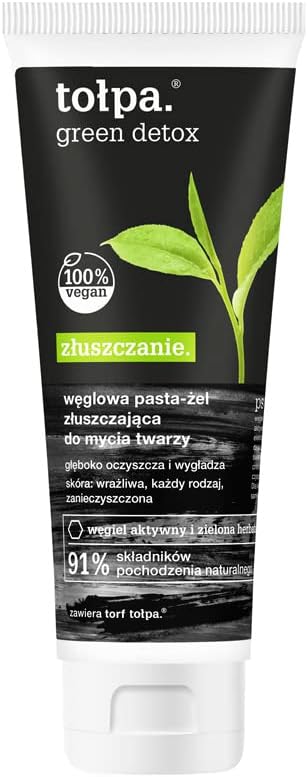 ToPa Green Detox Carbon-Gel Paste - Exfoliating - Face Wash - 125Ml - 100% Vegan