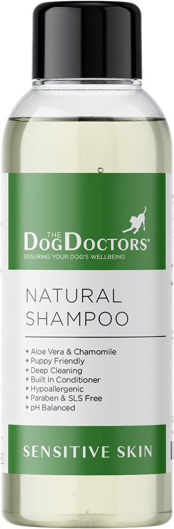 The Dog Doctors Sensitive Skin Natural Dog Shampoo, Ideal For Puppies Or Dogs With Sensitive Itchy Skin. Paraben Free And Cruelty-Free. Proudly Made In Uk!