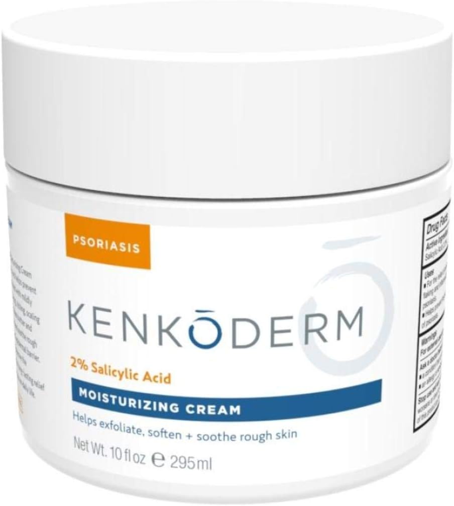 Kenkoderm Psoriasis Moisturizing Cream - 10 oz | 1 Jar | Dermatologist Developed | Fragrance + Color Free (1 Jar)