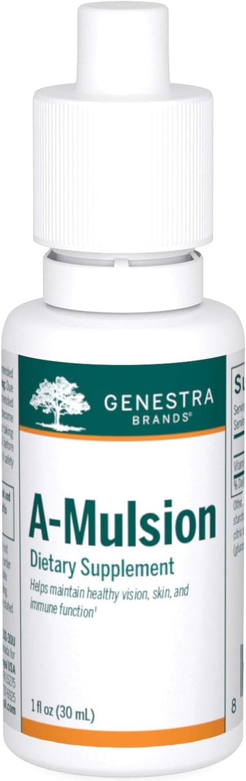 Genestra Brands A-Mulsion | Vitamin A Liquid To Support Immune System, Skin, Vision, Bones, And Teeth* | 1 Fl Oz | Citrus Flavor