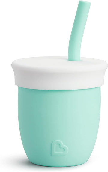 Munchkin® C’Est Silicone! Open Training Cup With Straw For Babies And Toddlers 6 Months+, 4 Ounce, Mint