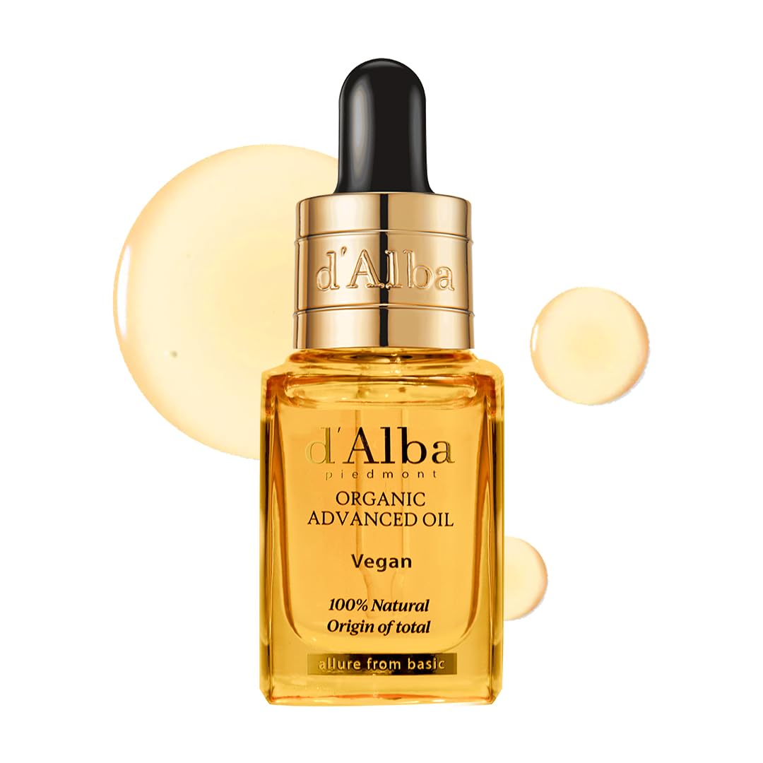 D'Alba Piedmont Organic Advanced Oil, 100% Vegan Plant-Based Ingredients, Hydrating (0.58 Oz.)