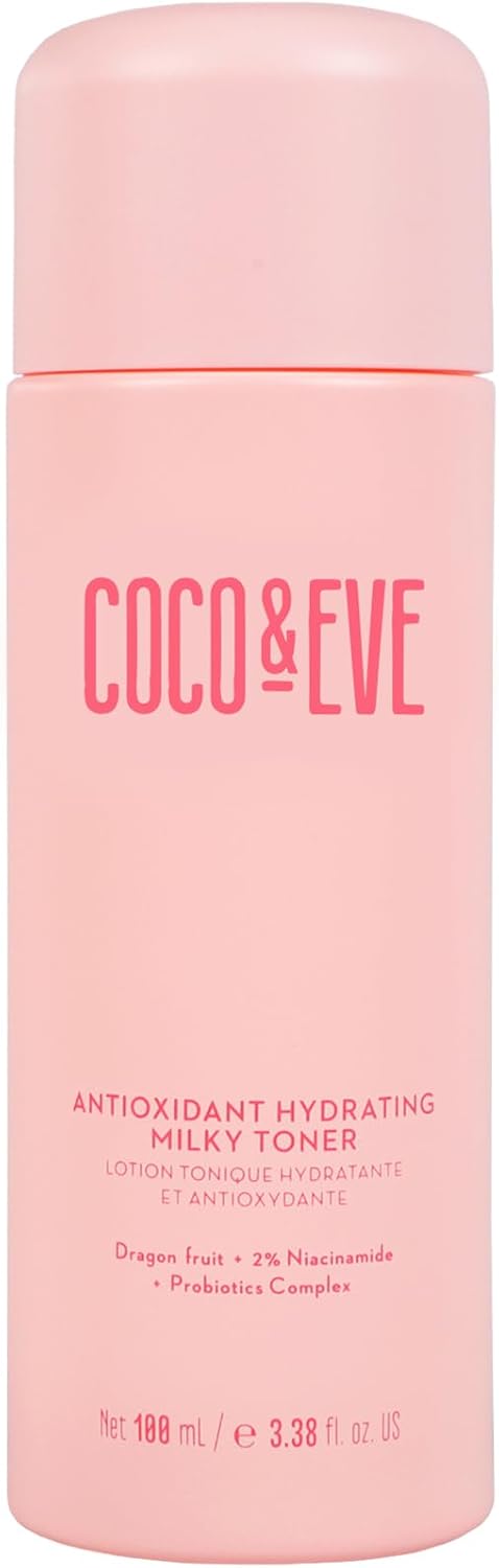 Coco & Eve Antioxidant Hydrating Milky Toner. Gentle Face Toner To Boost Hydration, Radiance, Support Skin Barrier. Antioxidants, Hyaluronic Acid, Niacinamide & Probiotics. (100Ml)