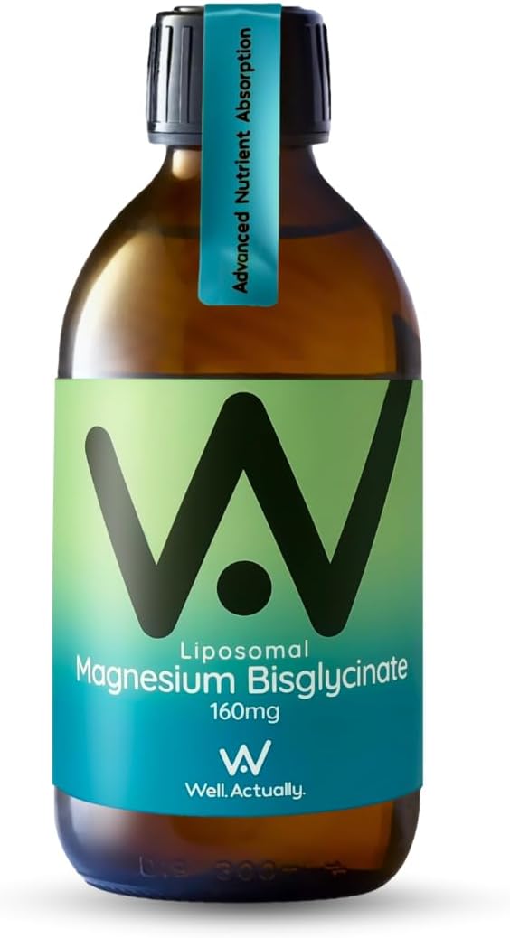 Well Actually Liposomal Magnesium Glycinate High Strength 2000Mg - High Bioavailability Liquid Magnesium Bisglycinate Supplement For Brain, Muscle, Sleep Support - Apple Twist (250 Ml)