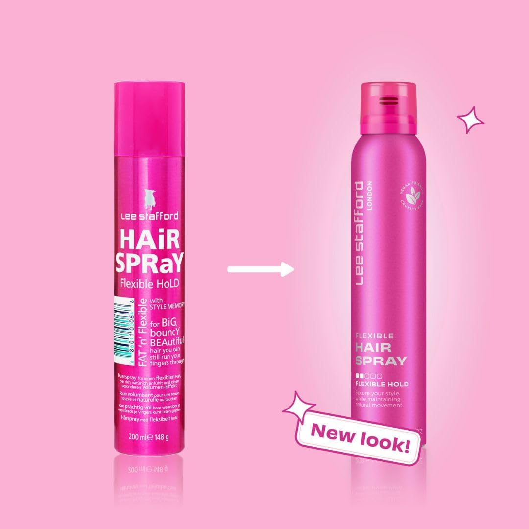 Lee Stafford Fat 'N' Flexible Fat Flexible Hold Hair Spray 200ml Bouncy Beautiful Hair no Frizz Smooth and Shiny Head : Amazon.co.uk: Beauty
