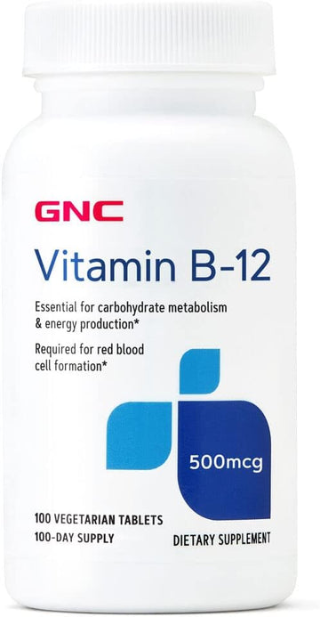 Gnc Vitamin B-12 500Mcg, 100 Tablets, Supports Energy Production