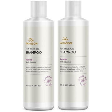 Swanson Tea Tree Oil Shampoo 16 Fl Ounce (1 Pt) (473 Ml) Liquid (2 Pack)