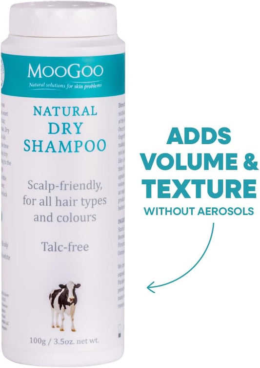 Moogoo Dry Shampoo Powder – Natural, Talc-Free, Non-Aerosol Hair Refresher & Volumiser For All Hair Types & Colours, Scalp-Friendly Formula, 100G / 3.5 Oz