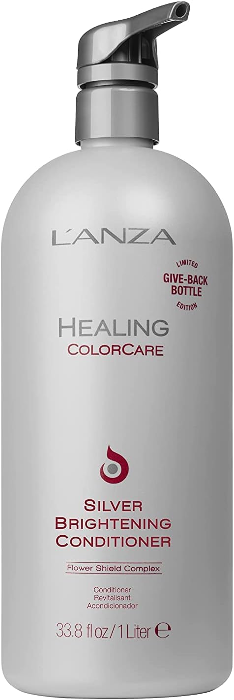 L’Anza Healing Colorcare Silver Brightening Conditioner, For Silver, Gray, White, Blonde & Highlighted Hair - Boosts Shine And Brightness While Healing, Controls Unwanted Warm Tones (250Ml)