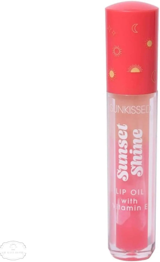 Sunkissed Sunset Shine Lip Oil, Vitamin E Enriched Hydrating Lip Balm With Subtle Color, Tropical Paradise Inspired Flavor
