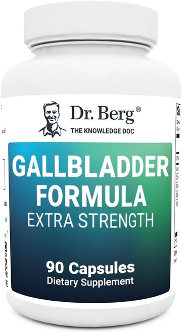 Dr. Berg Gallbladder Formula Extra Strength - Made W/Purified Bile Salts & Digestive Enzymes - Includes Carefully Selected Digestive Herbs - Full 45-Day Supply - 90 Capsules