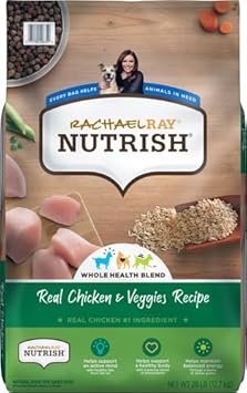 Rachael Ray Nutrish Premium Natural Dry Dog Food, Real Chicken & Veggies Recipe, 28 Pound Bag (Packaging May Vary)