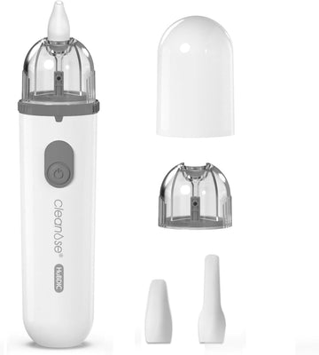 HubiCare Nasal Aspirator for Baby, Electric Nose Cleaner for Infant to Toddlers, Automatic Nasal Aspirator with 2 Silicone Tips, Rechargeable with Cap Cover for Hygienic Storage (Grey)