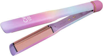 Chi Vibes Wave On Multifunctional Hairstyling Waver And Curling Iron | With 2-In-1 Functions For Waves Or Loose Curls| Ceramic Coated | Lock Moisture & Reduce Damage | Hair Wavers For Women | Pink
