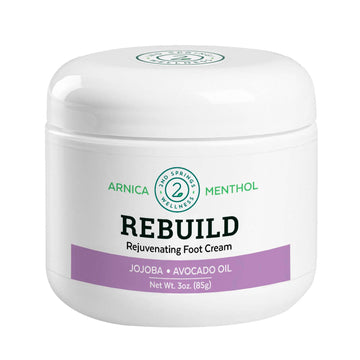 Rebuild - Fast-Acting Rejuvenating Skinceutical Foot Relief Cream, 3 Oz All Natural Repair Cream For Dry Cracked Feet & Heels With Arnica, Vitamins B5 & E, Aloe Vera & Shea Butter