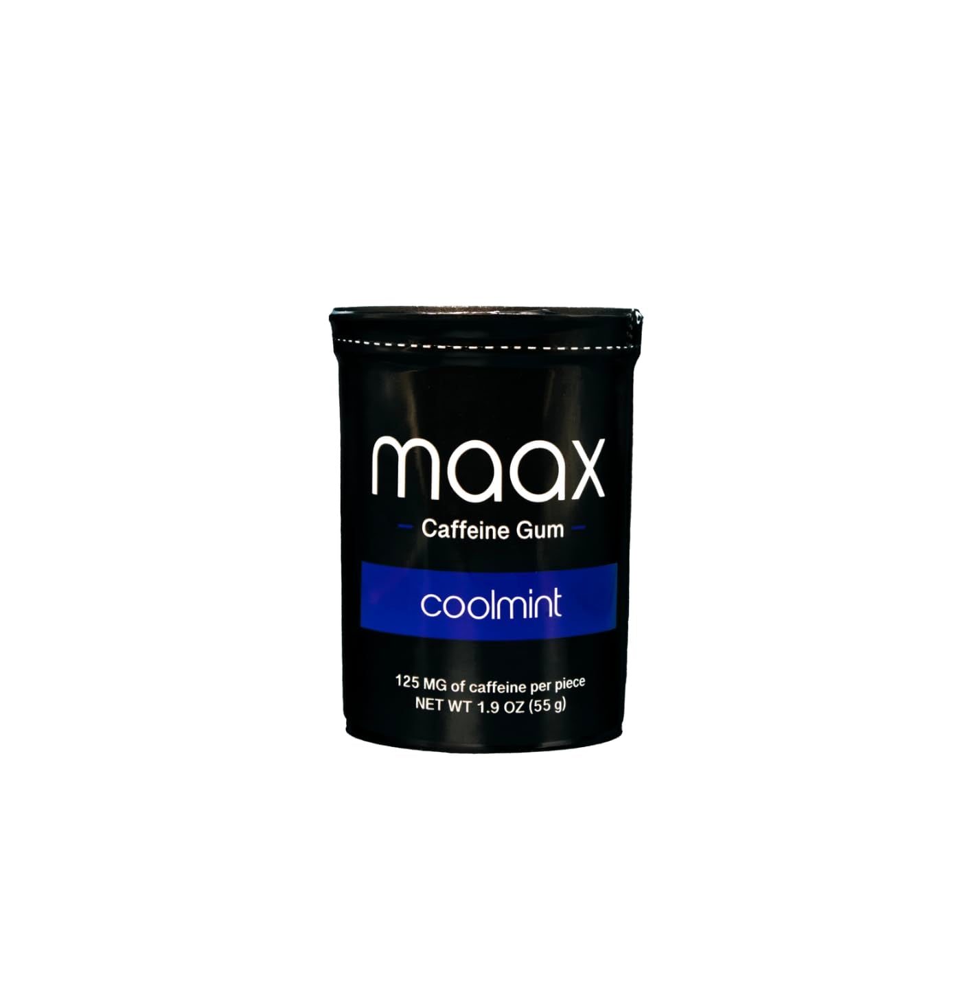 Maax Caffeine Energy Gum | Focus Gum | 125Mg Of Caffeine Per Piece | Coolmint | 25 Pieces Per Container