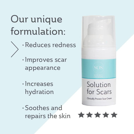 Science Of Skin Solution For Scars-Clinically Proven Active Scar Cream. Reduces The Appearance Of Old & New Scars. Clinically Proven To Reduce The Appearance Of Scarring. Patent Protected Technology