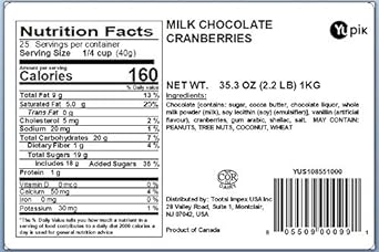 Yupik Milk Chocolate Covered Cranberries, 2.2 lb