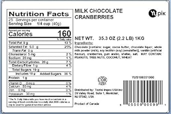 Yupik Milk Chocolate Covered Cranberries, 2.2 Lb