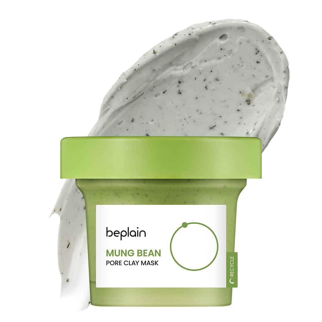 Beplain Mung Bean Pore Clay Mask (4.05 Fl Oz /120Ml) | Fragrance-Free | Wash Off Mask For Blackhead & Whitehead Care | Quick 3 Minute To Gently Cleanse, Exfoliate And Tighten Pores | Korean Skincare
