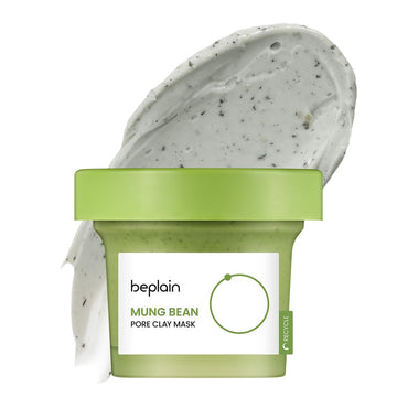 Beplain Mung Bean Pore Clay Mask (4.05 Fl Oz /120Ml) | Fragrance-Free | Wash Off Mask For Blackhead & Whitehead Care | Quick 3 Minute To Gently Cleanse, Exfoliate And Tighten Pores | Korean Skincare