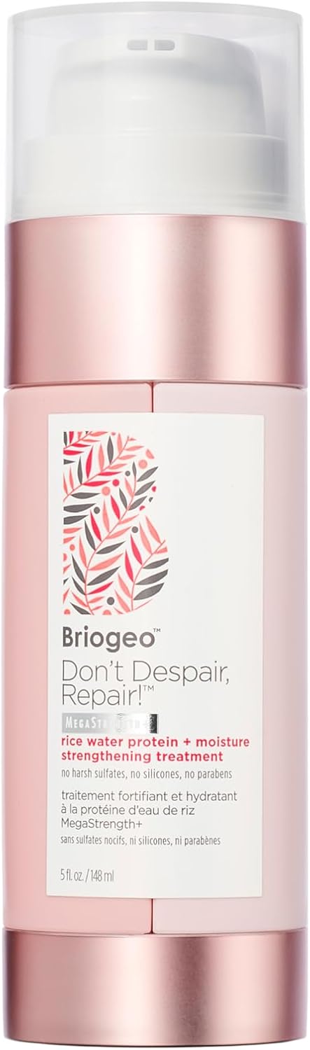 Briogeo Don’T Despair Repair! Megastrength+ Rice Water Protein And Moisture Strengthening Hair Treatment, Dry And Damaged Hair, No Harsh Sulfates, Silicones Or Parabens - 148Ml