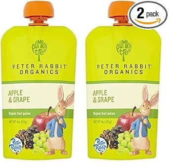 Peter Rabbit Organics Puree Fruit Apple Grape, 4 Oz (Pack Of 2)