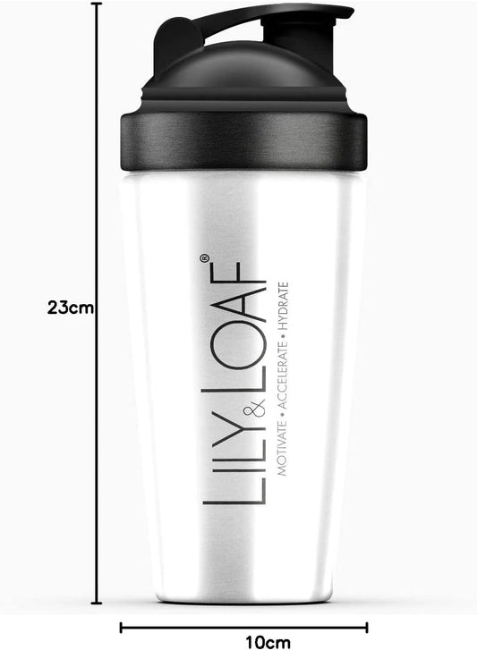 Lily & Loaf Protein Shaker Bottle – Bpa-Free With Mesh Mixing Insert – Leak-Proof Flip Lid & Measurement Scale – Smooth, Lump-Free Shakes For Protein, Fibre & Workout Drinks – 700Ml