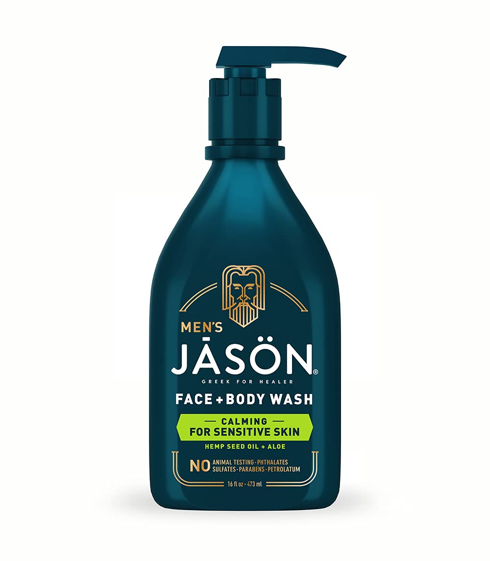 Jason Men'S Calming 2-In-1 Face And Body Wash, 16 Oz