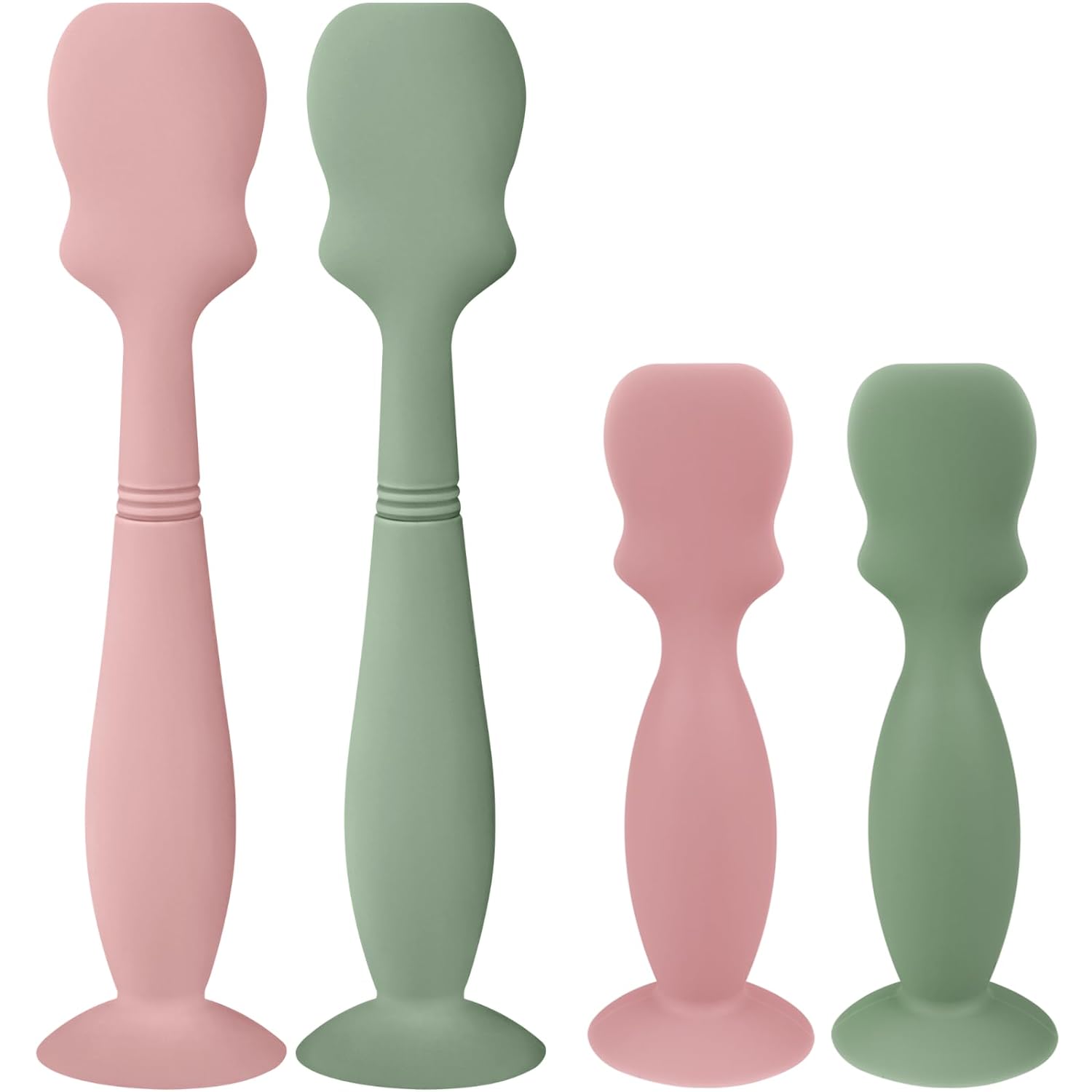 4 Pack Baby Diaper Cream Brush, Diaper Cream Spatula Applicator Silicone Baby Butt Paste Spatula for Babies, Newborn, 2 x Large Size, 2 x Small Size (2 x Blush, 2 x Sage)