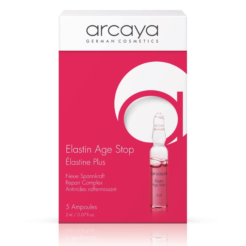 Arcaya Professional Skincare Elastin Age Stop Elasticity Ampoule Serum For Wrinkle Reducing And Elasticity - 5 Ampoules Of 2Ml | .07 Fl Oz