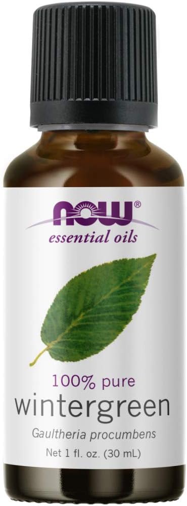 Now Foods Essential Oils, Wintergreen Oil, Stimulating Aromatherapy Scent, Steam Distilled, 100% Pure, Vegan, Child Resistant Cap, 1-Ounce