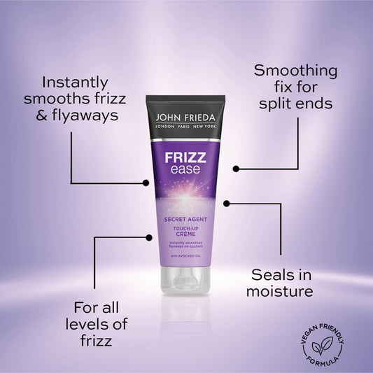 John Frieda Frizz Ease Secret Agent Touch Up Crème, 100 Ml, Smoothing Cream For Frizzy, Curly Hair