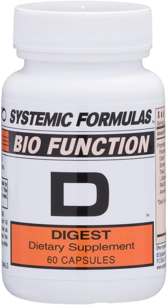 Systemic Formulas Bio Function #17 D Digest 60 Capsules. Helps Digestion Of Heavy Meals And Absorption Of Nutrients