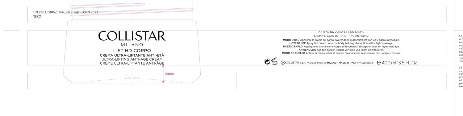 Collistar Lift Hd Body 400Ml : Beauty & Personal Care