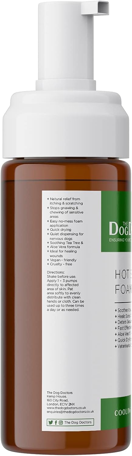 The Dog Doctors Aloe Vera Hot Spot Foam Helps Heals and Soothes Sores Whilst Providing Itchy Irritated Skin With Relief