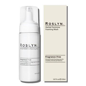 ROSLYN Herbal Feminine Foaming Wash, Cleansing Foam - pH Balance Intimate Wash Women, Unscented, Sensitive Skin, All Skin Types, 100% Vegan (5oz)