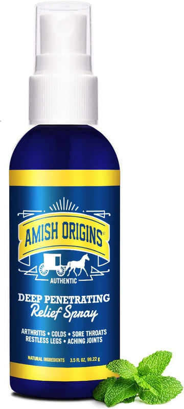 Amish Origins Deep Penetrating Pain Relief Liquid Spray - Fast-Acting, Natural Relief For Muscle Aches, Joint Pain, And Stiffness - 3.5 Oz Spray Bottle
