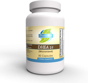 Priority One Vitamins DHEA 25mg 90 Capsules Dehydroepiandrosterone Mic