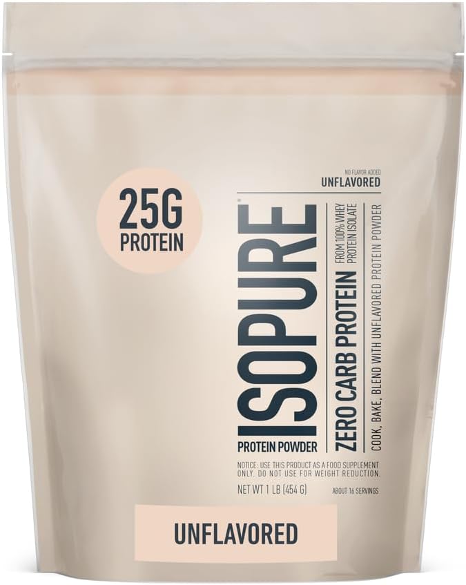Bundle Of Isopure Bovine Colostrum Supplement Powder 90 Servings + Isopure Unflavored Protein, Whey Isolate, 25G Protein, Zero Carb, 16 Servings, 1 Pound (Packaging May Vary)