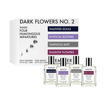 Demeter Fragrance'S Dark Flowers Humongous Miniature Set Of 4 - Witching Hour - Dark Roses - Vampire Blooms - Transfixed - Perfume Sampler Set For Women