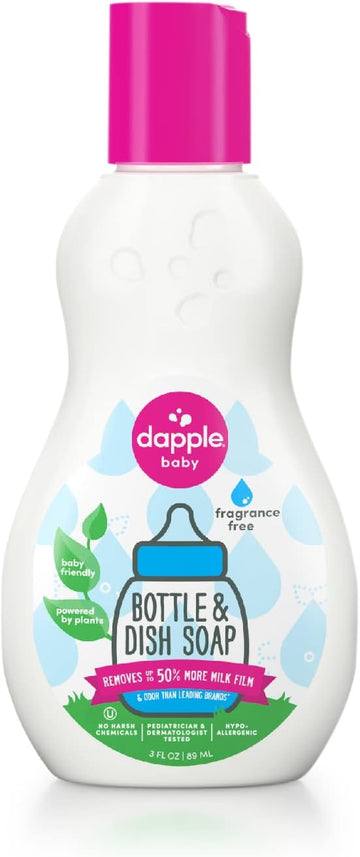 Dapple Baby Bottle & Dish Liquid Fragrance-Free Travel Size 3 Oz