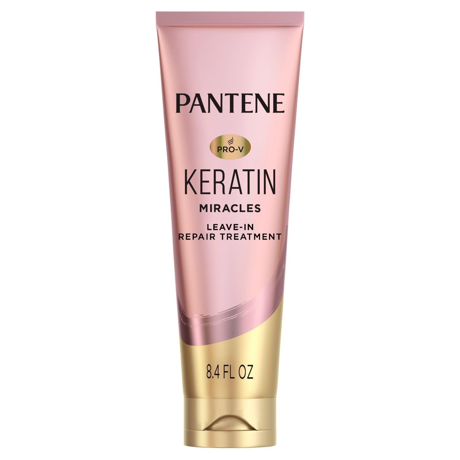 Pantene Keratin Leave-In Conditioner, Protein Treatment, With Argan Oil, Repairs Split Ends, Protects Hair From Damage, For Dry Damaged Hair, Safe For Color Treated Hair, Formaldehyde Free, 8.4Oz