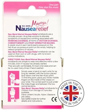 Sea-Band Mama! Travel & Motion Sickness, Nausea And Morning Sickness Relief Acupressure Wristbands (Lilac), 1 Pair
