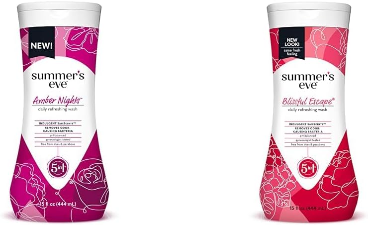 Summer's Eve Daily Refreshing Feminine Body Washes, Amber Nights & Blissful Escape Scents, 2 x 15 fl oz : Health & Household