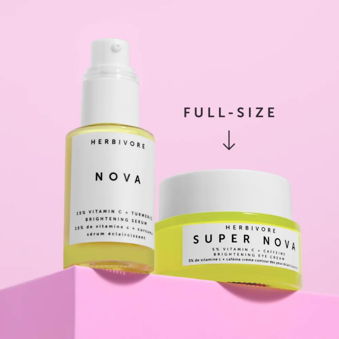 Herbivore Bright Stars Brightening Set - Vitamin C Brightening Serum + Eye Cream : Beauty & Personal Care