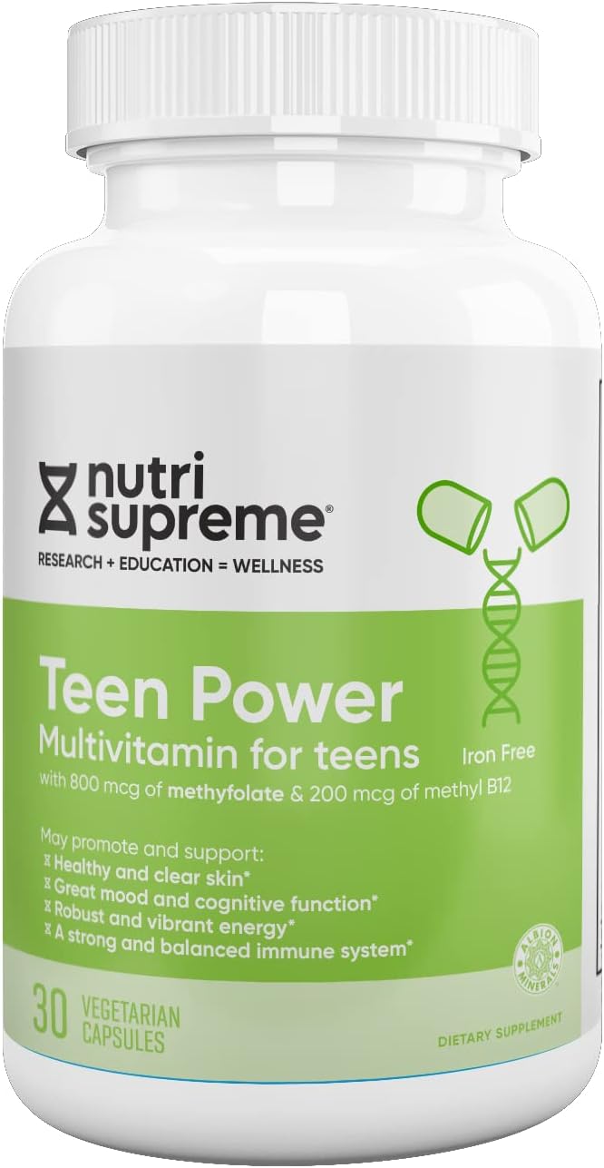Nutri Supreme Teen Multivitamin For Boys And Girls 12-17, Best Kosher One Per Day Teen Vitamins, Formulated For Teen Development And Immune Health, 30 Capsules