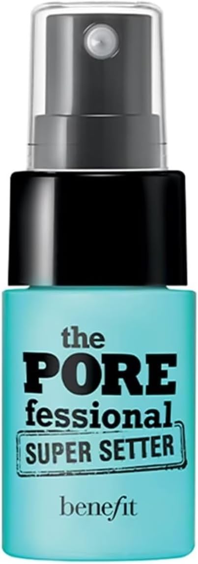 Benefit Bundle including SAMPLE-SIZE Porefessional Makeup Setting Spray, Fluff Up Brow Wax, They're Real! Mascara