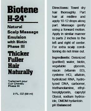 Mill Creek Biotene H-24 Natural Scalp Massage Emulsion, 2 Fluid Ounce : Beauty & Personal Care