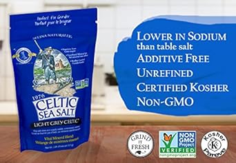 Light Grey Celtic Sea Salt Resealable Bags – Additive-Free, Delicious Sea Salt, Perfect For Cooking, Baking And More - Gluten-Free, Non-Gmo Verified, Kosher And Paleo-Friendly, 1/2 Pound Bag (6 Count)